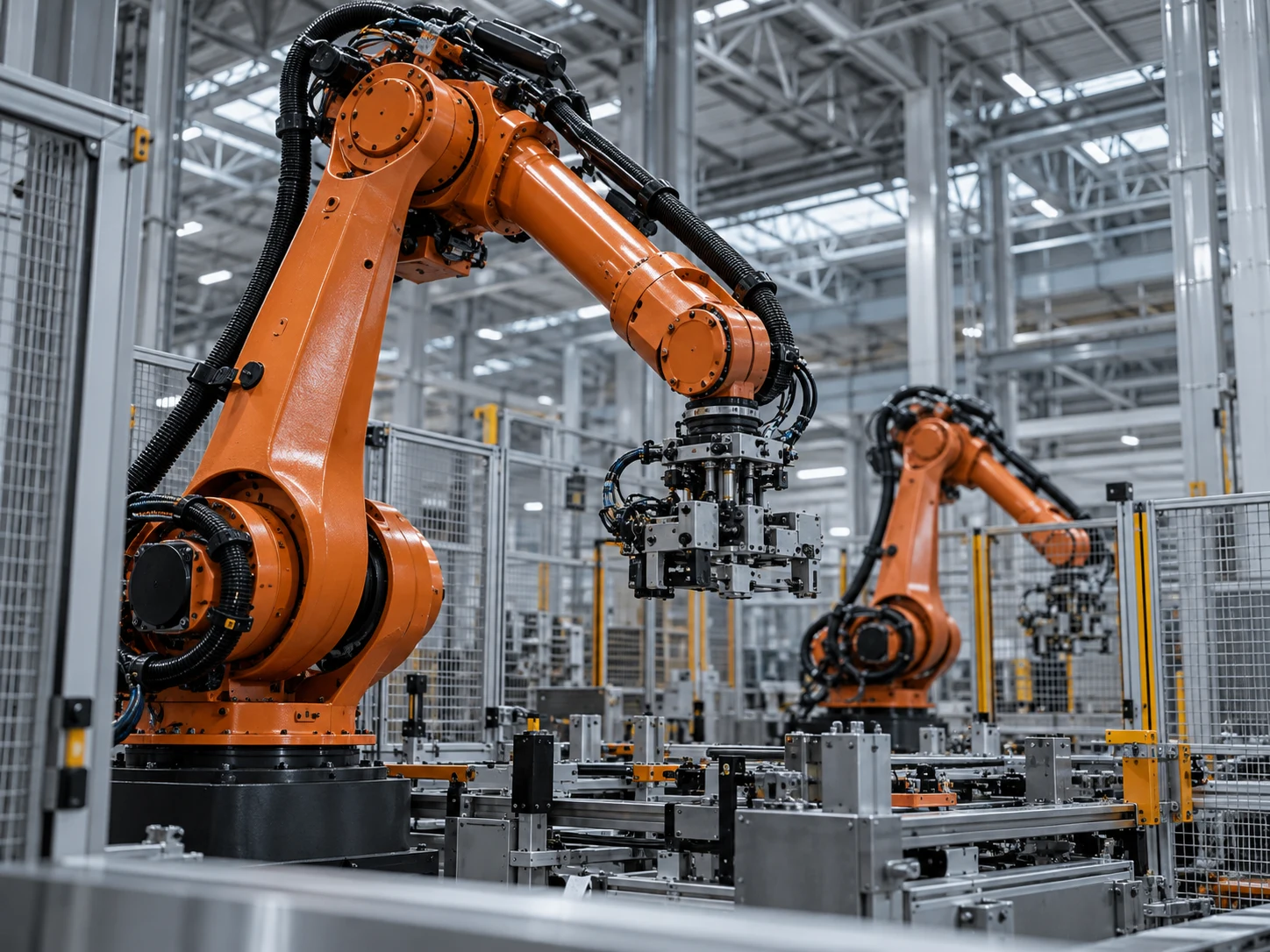 Enclosed robotic manufacturing cell